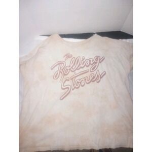 The Rolling Stones Tye Dye Cream Large Short Sleeve Graphic Tee Women's 2020